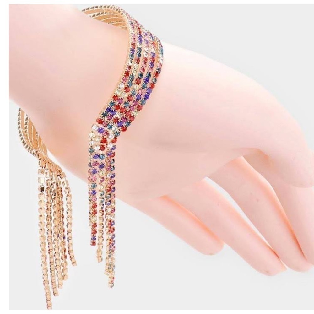 MULTICOLORED rhinestone cuff bracelet
